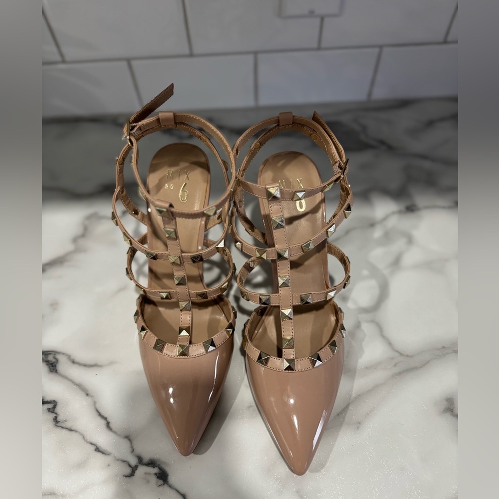 Women’s studded caged heels